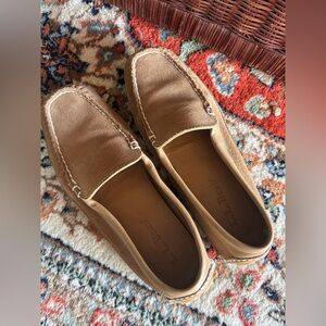L.L.Bean women's British tan suede leather driving moccasins 7.5